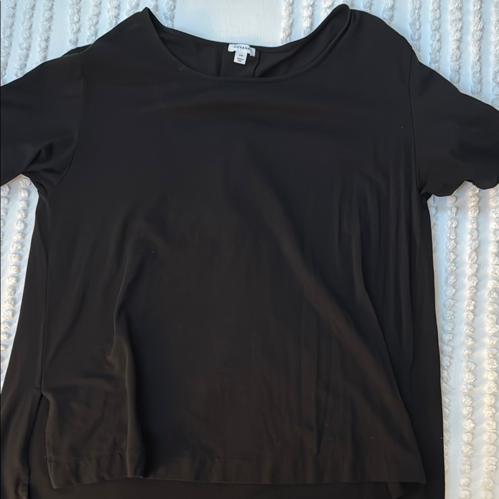 Cuyana Black Relaxed Short Sleeve T-Shirt